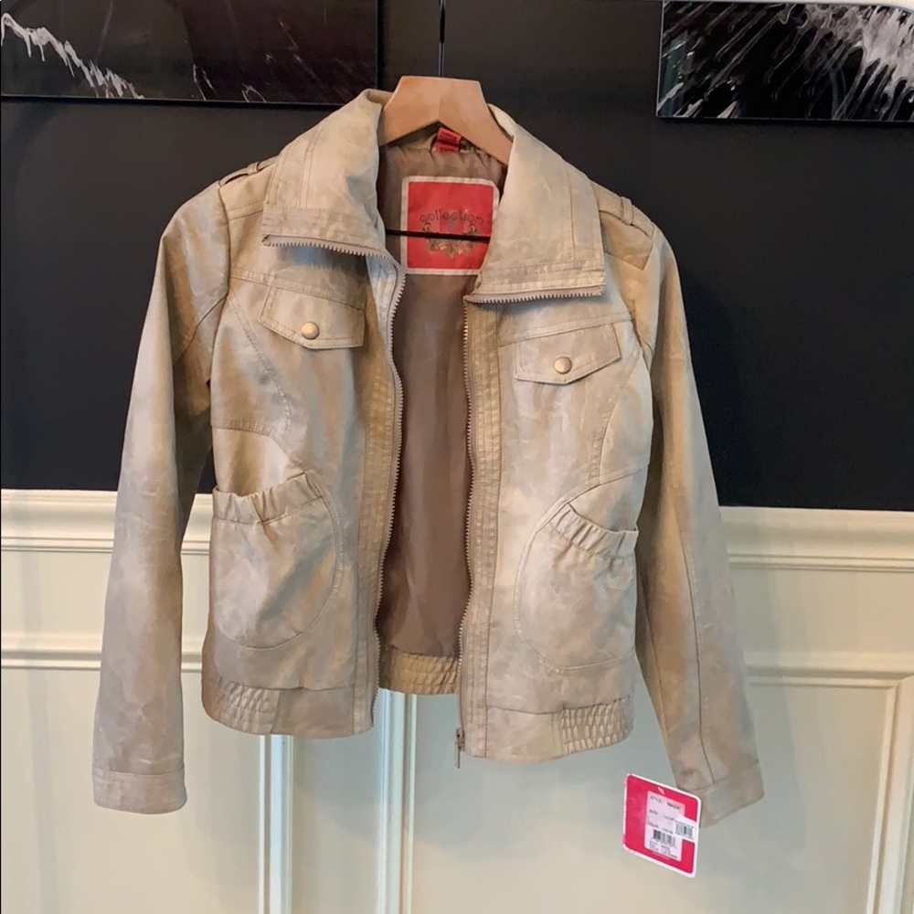 Ivory leather jacket